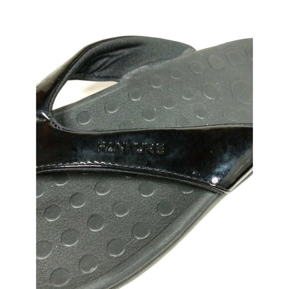 Fanture Orthotic Comfort Arch Support Thong Sandal Women Black Patent 8.5 EU 39 - Picture 8 of 8